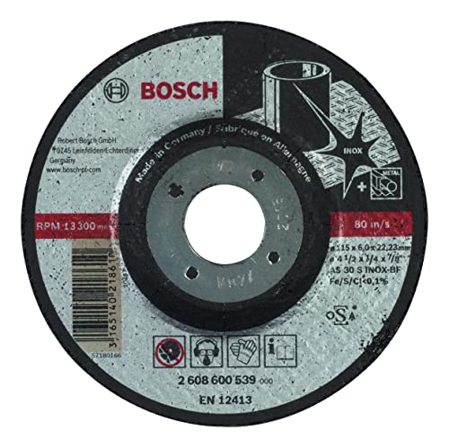 Bosch 1x PRO Stainless Steel Longlife Schleifscheibe für kleine Winkelschleifer und 22,23‑mm-Bohrung (für Edelstahl, Ø 115 mm, Professional Zubehör Kleiner Winkelschleifer) von Bosch