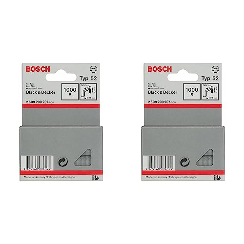 Bosch Professional 2609200207 1000 Tackerkla mmern 12/12,3 mm Typ52 (Packung mit 2) von Bosch
