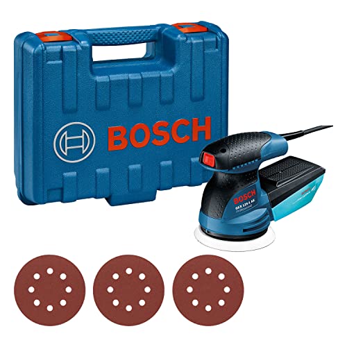 Bosch Professional GEX 125-1 AE Exzenterschleifer (125-mm-Schleifteller, 250 W, 3x Schleifblatt, im Handwerkerkoffer) von Bosch Professional