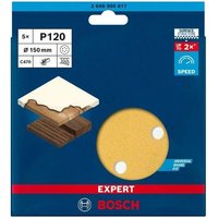 Bosch Professional Expert C470 Schleifpapier mit 6 Löchern für Exzenterschleifer, 150 mm, G 120, 5-tlg. (2608900817) von Bosch