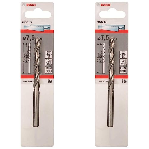 Bosch Professional Metallbohrer HSS-G geschliffen (Ø 7,5 mm) (Packung mit 2) von Bosch