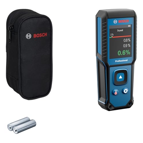 Bosch Professional Feuchtemessgerät GMM 1-15 (nicht-invasiv, misst 37 Holzarten und 10 Baustoffe, Schutzklasse IP 65, 2x AA-Batterie, Tasche) von Bosch