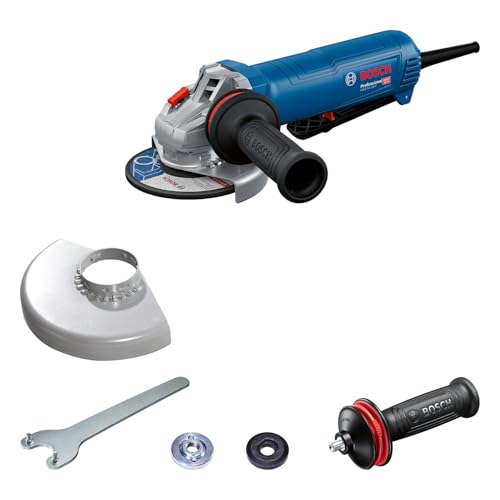 Bosch Professional Winkelschleifer GWS 12-125 P (Scheiben-Ø: 125 mm, 1200 W, inkl. Vibration Control-Zusatzhandgriff, Schutzhaube, Zweilochschlüssel) von Bosch Professional