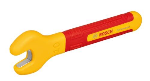Bosch Professional VDE-Schraubenschlüssel – 10 mm (Backenposition 15°, zertifiziert bis 1.000 V, isoliert mit thermoplastischem Elastomer (TPE)) von Bosch Professional