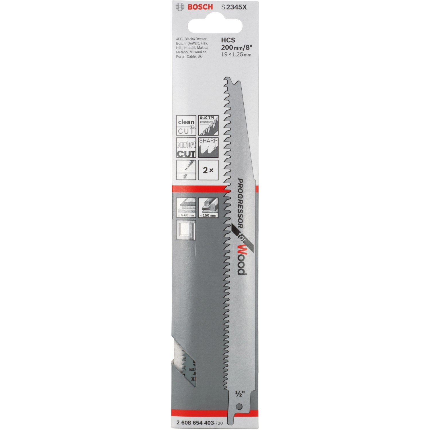 Bosch Säbelsägeblatt S 2345 X Progressor for Wood 2er-Pack Bosch Säbelsägeblatt S 2345 X Progressor for Wood 2er-Pack von Bosch
