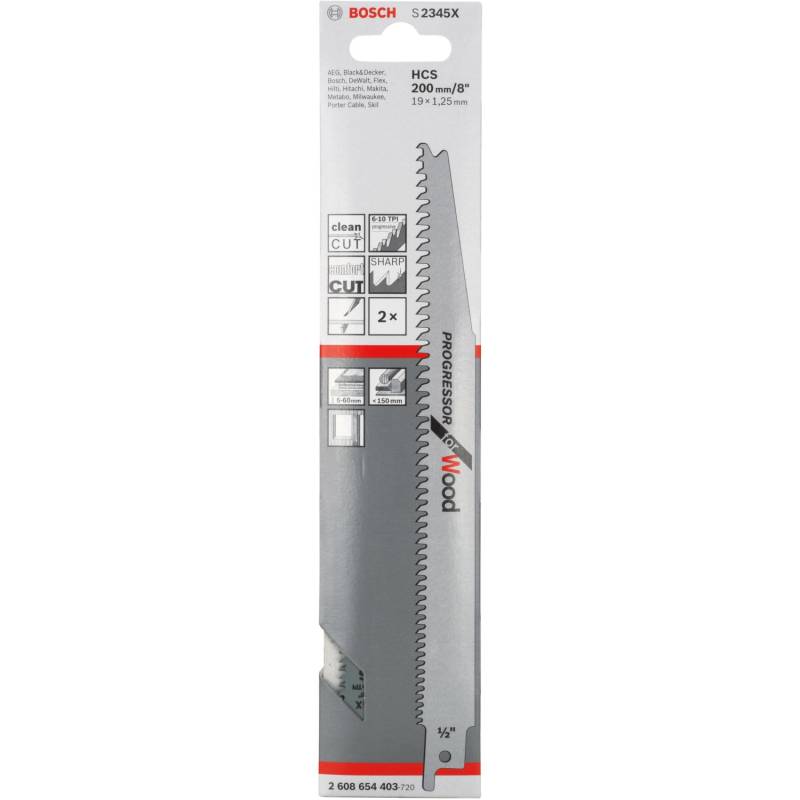 Bosch Säbelsägeblatt S 2345 X Progressor for Wood 2er-Pack von Bosch