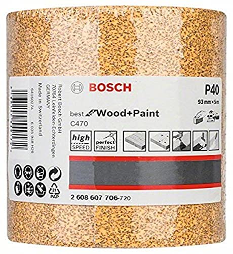 Bosch Professional C470 Schleifwalze Farbe für Holz(93 mm, 5 m, Körnung 40) von Bosch Accessories