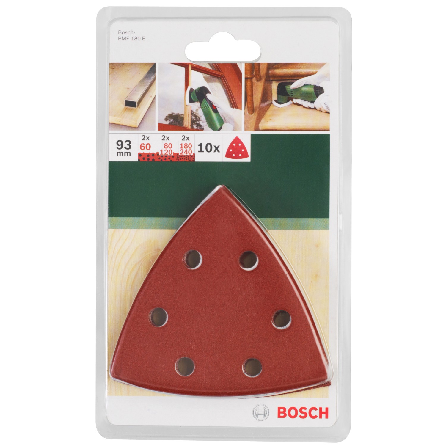 Bosch Schleifblatt-Set für Schleifplatte AVI 93 G Rot 93 mm Körnung 60 - 240 von Bosch