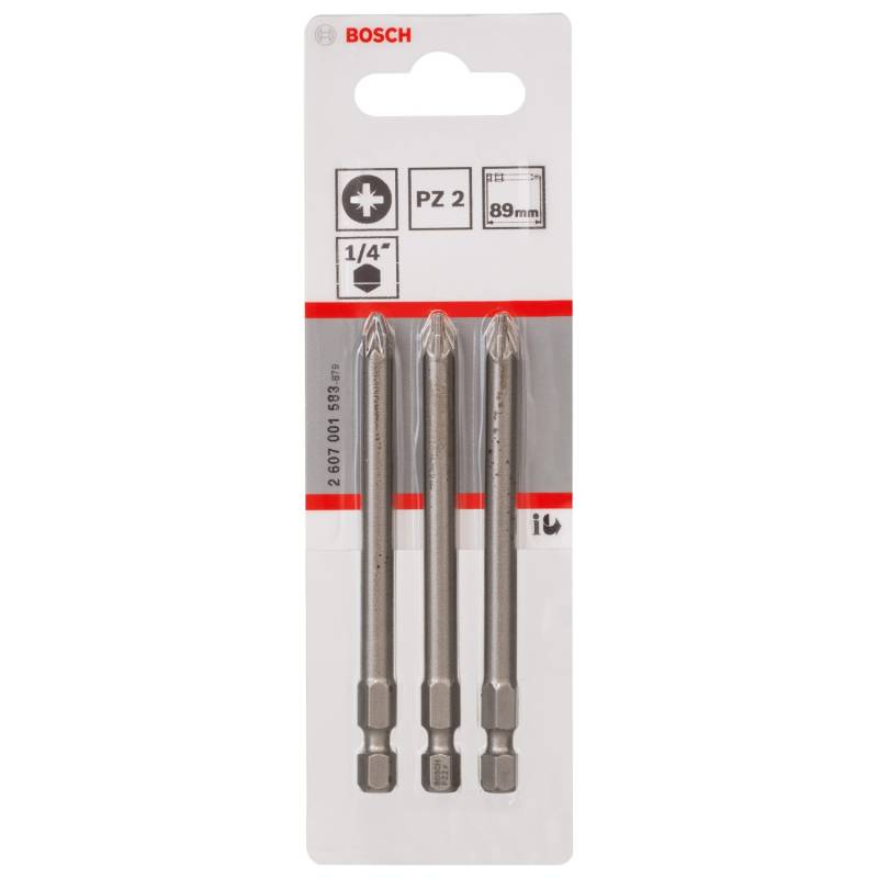 Bosch Schrauberbits Extra Hard PZ2 89 mm 3 Stück von Bosch