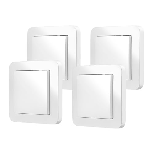 Bosch Smart Home Wandschalter für smarte Aktoren, platzsparender Einbau in die Gerätedose, für Bosch Smart Home Licht-/ Rollladensteuerung II, Relais oder Dimmer, 4er Set von Bosch