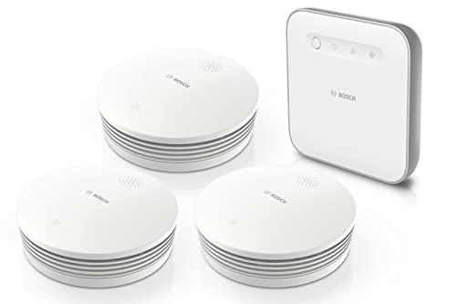 Bosch Smart Home Warnung bei Feuer-Set, 3x Rauchmelder II, 1x Controller II von Bosch Smart Home