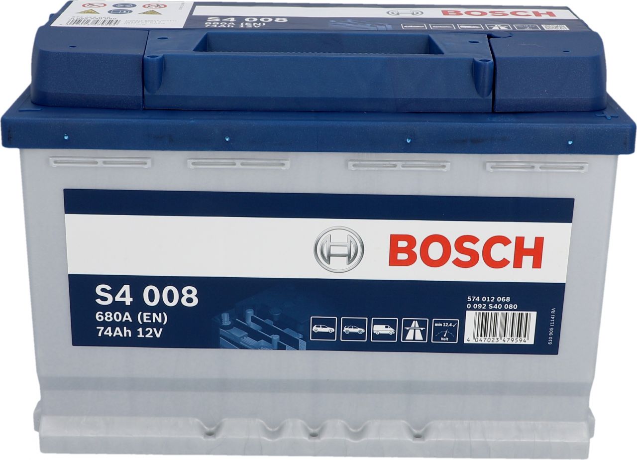 Bosch Starterbatterie S4, 74 Ah 680 A Maße: 278 x 175 x 190 mm (L x B x H) von Bosch