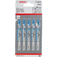 Stichsägeblatt t 118 a, Basic for Metal, 5er-Pack von Bosch