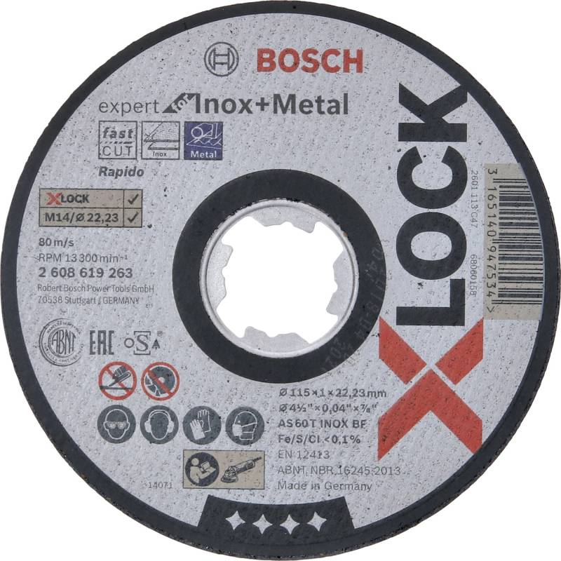 Bosch X-Lock Trennscheibe Gerade Expert für Inox und Metall Ø 115 mm von Bosch PRO