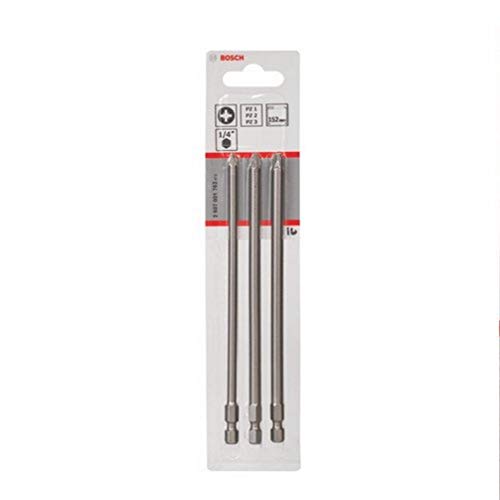 Bosch Accessories Professional 3tlg. Schrauberbit-Set Extra Hart für Pozidriv-Kreuzschlitzschrauben (Länge: 152 mm) von Bosch Accessories