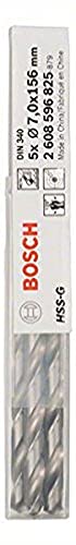 Bosch Accessories Bosch Professional 5x HSS-G Metallbohrer (für Metall, Ø 7 mm, Robust Line, Zubehör Bohrmaschine) von Bosch Accessories