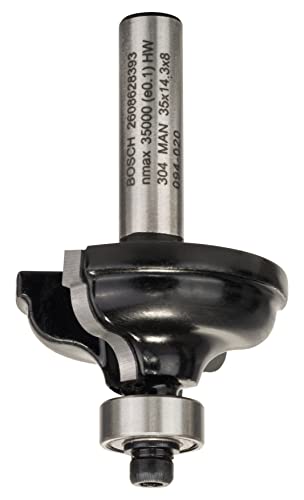 Bosch Professional 1x Kantenformfräser Standard for Wood (für Holz, Radius 4.8mm, Breite 9.6mm, Arbeitslänge 14mm, Ø Schaft 8 mm, Zubehör Fräsen) von Bosch Accessories