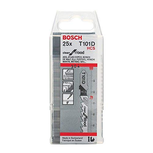 Bosch Professional 25 x Stichsägeblatt T 101 D (für weiches Holz, gerader Schnitt, Zubehör Stichsäge) von Bosch Professional