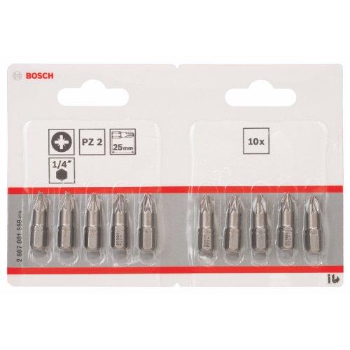 Bosch Zubehör 2607001559 Schrauberbit Extra-Hart PZ 2, 25 mm, 10 Stück Bosch Zubehör 2607001559 Schrauberbit Extra-Hart PZ 2, 25 mm, 10 Stück von Bosch