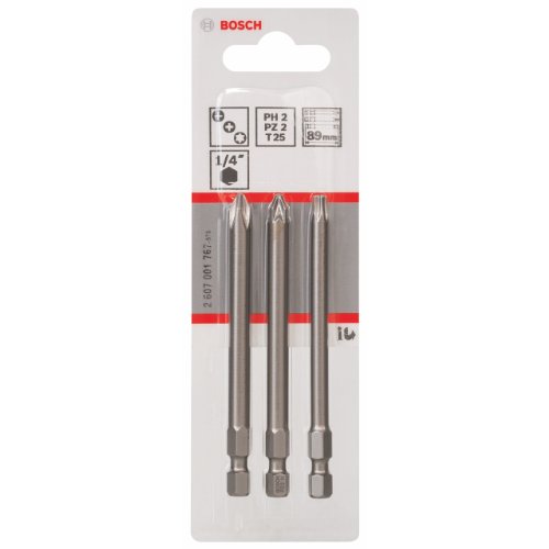 Bosch Professional 3tlg. gemischtes Schrauberbit-Set Extra Hart (PH2, PZ2, T25) von Bosch Accessories