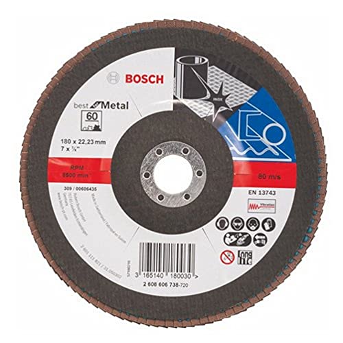 Bosch Faecherschleifscheibe X571 Best for Metal 180mm Korn 60, 1 Stk. von Bosch Professional