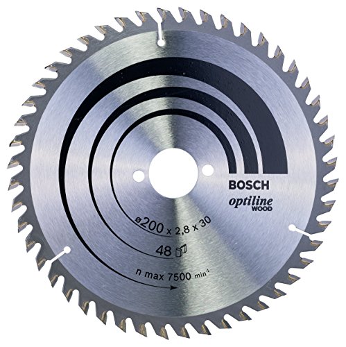 Bosch Accessories Bosch Professional 1x Kreissägeblatt Optiline Wood (Sägeblatt für Holz, Ø 200 x 30 x 2,8 mm, 48 Zähne, Zubehör Kreissäge) von Bosch Accessories