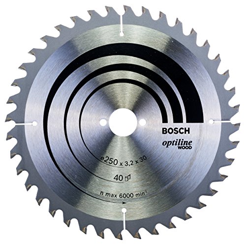 Bosch Accessories Bosch Professional 1x Kreissägeblatt Optiline Wood (Sägeblatt für Holz, Ø 250 x 30 x 3,2 mm, 40 Zähne, Zubehör Kreissäge) von Bosch Accessories