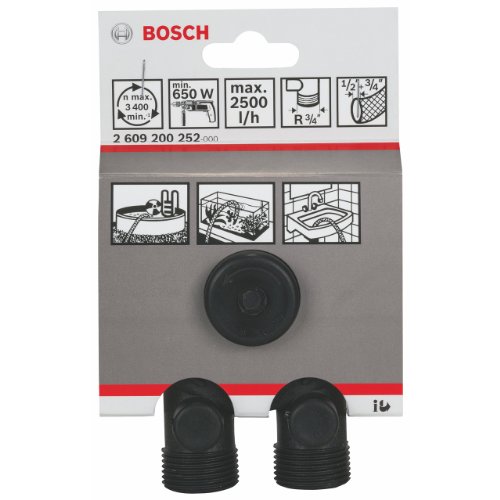 Bosch Professional Zubehör 2609200252 Wasserpumpe 2500 l/h, 1/2; 1,9 cm (0,75 Zoll), R 1,9 cm (0,75 Zoll), 4 m, 40 m, 30 Sec. von Bosch Accessories