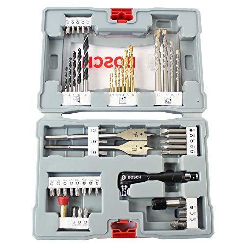 Bosch Professional 49tlg. Bits und Bohrer Premium X-Line Set (Betonbohrer, Fliesenbohrer, Universalhalter, Tiefenstopp, Bit-Handschraubendreher, im stabilem Koffer, Zubehör Bohrmaschine) von Bosch Accessories