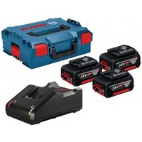 Bosch - Zubehör - Set 4A Ladegerät und 3x Akku 18 v Li-Ion 5,0 Ah, L-Boxx Koffer 0615990L3T von Bosch