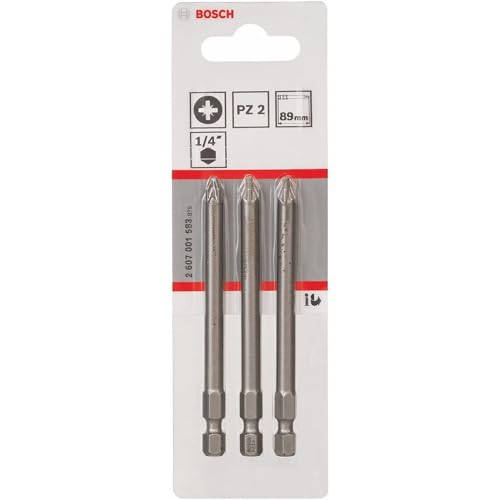 Bosch Accessories Bosch Professional Bit Extra-Hart für Pozidriv-Kreuzschlitzschrauben (PZ2, Länge: 89 mm, 3 Stück) Bosch Accessories Bosch Professional Bit Extra-Hart für Pozidriv-Kreuzschlitzschrauben (PZ2, Länge: 89 mm, 3 Stück) von Bosch