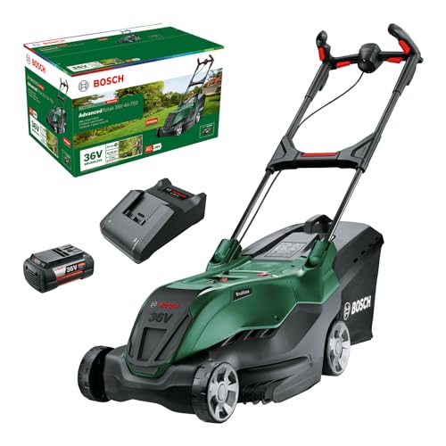 Bosch leistungsstarker Akku-Rasenmäher AdvancedRotak 36V-44-750 (zum Rasenmähen; 36-Volt-System; Schnittbreite: 44 cm; Set, mit 1x 4.0 Ah- Akku und Ladegerät) von Bosch