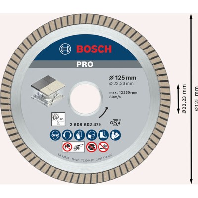 Diamanttrennscheibe Best for Ceramic Extra-Clean Turbo, 125 x 22,23 x 1,4 x 7mm von Bosch