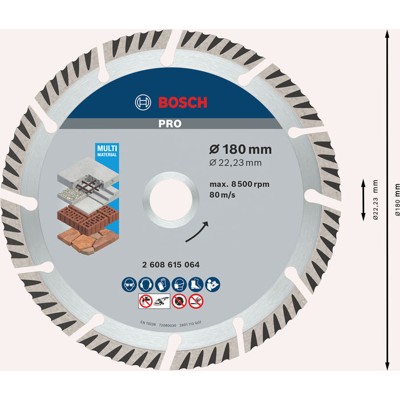 Diamanttrennscheibe Standard for Universal, 180 x 22,23 x 2,4 x 10mm, 10er-Pack von Bosch