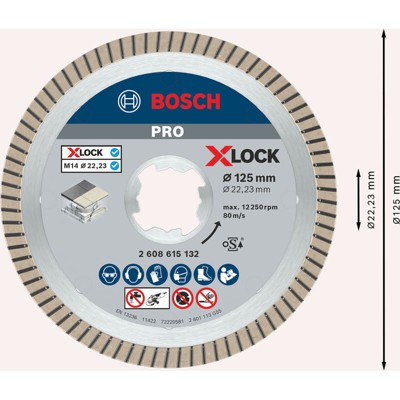Diamanttrennscheibe X-LOCK Best for Ceramic Extra Clean Turbo, 125 x 1,4 x 7mm von Bosch