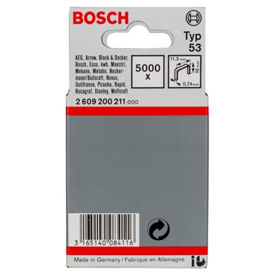 Feindrahtklammer Typ 53 11,4x0,74x10mm 5.000er-Pack (2609200211) von Bosch