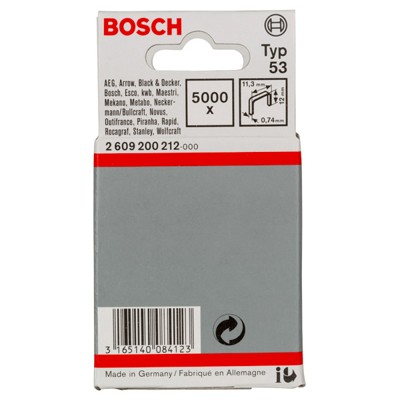 Feindrahtklammer Typ 53 11,4x0,74x12mm 5.000er-Pack (2609200212) von Bosch
