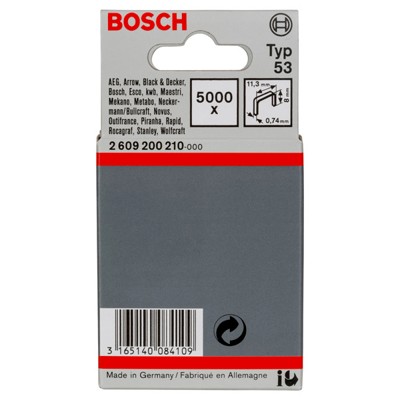 Feindrahtklammer Typ 53 11,4x0,74x8mm 5.000er-Pack (2609200210) von Bosch
