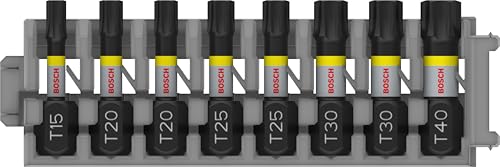 Bosch Accessories 8tlg. Schrauber Bit Set Torx (Impact Control, T Bits - Länge 25mm, Pick and Click, Zubehör Schlagschrauber Bohrschrauber) Bosch Accessories 8tlg. Schrauber Bit Set Torx (Impact Control, T Bits - Länge 25mm, Pick and Click, Zubehör Schlagschrauber Bohrschrauber) von Bosch