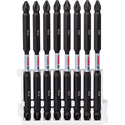 Bosch Accessories 8tlg. Doppelschrauber Bit Set (Impact Control, PH/PZ Bits - Länge: 110mm, Pick and Click, Zubehör Schlagschrauber Bohrschrauber) von Bosch