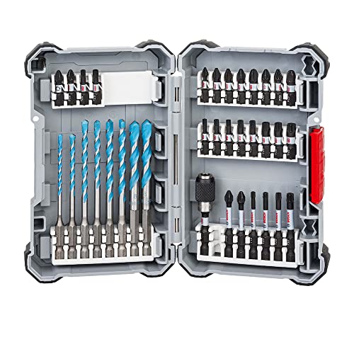 Bosch Professional 35 tlg. Multi Construction Bohrer- und Schrauberbit Set (Impact Control, Pick and Click, Zubehör Schlagschrauber) von Bosch