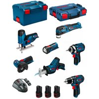 Bosch - Kit 12V BMK7-28BD3 (gsr 12V-15+GDR 12V-105+GWS 12V-76+GST 12V-70+GOP 12V-28+GSA 12V-14+GLI 12V-80+3 x 2,0Ah+GAL1230CV) von Bosch