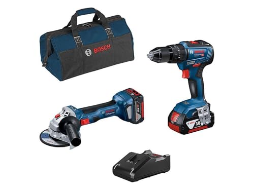 Kit 2 Bosch GSR/GWS/GKS/GSS/GST -Werkzeuge + 3 x Batterie 18V 4.0ah Li -ion - 0615990M4A von Bosch