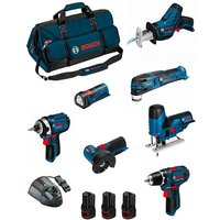 Bosch - Kit BMKB7-28BD3 (gsr 12V-15+GDR 12V-105+GWS 12V-76+GST 12V-70+GOP 12V-28+GSA 12V-14+GLI 12V-80+3x2,0Ah+ GAL1230CV+HDBAG) von Bosch