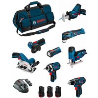 Bosch - Kit BMKB8-28BD3 (GSR12V-15+GDR12V-105+GKS12V-26+GWS12V-76+GST12V-70+GOP12V-28+GSA12V-14+GLI12V-80+3x2,0Ah+GAL1230CV+HDBAG) von Bosch