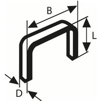 Bosch - 1000x Heftklammer of Typ 53 (für Holz, Größe 6 mm, Breite 11,4 mm, Zubehör Handhefter) von Bosch