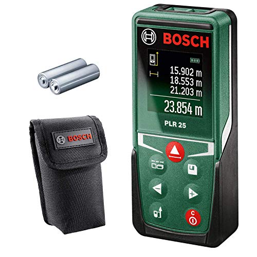 Bosch Laserentfernungsmesser PLR 25 (Distanz bis 25m präzise messen, Messfunktionen, Speicherfunktion) von Bosch Home and Garden