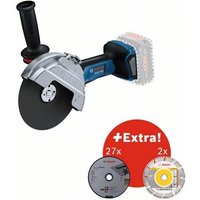Bosch Akku-Winkelschleifer gws 18V-180 p biturbo Solo + 29 Trennscheiben von Bosch Professional