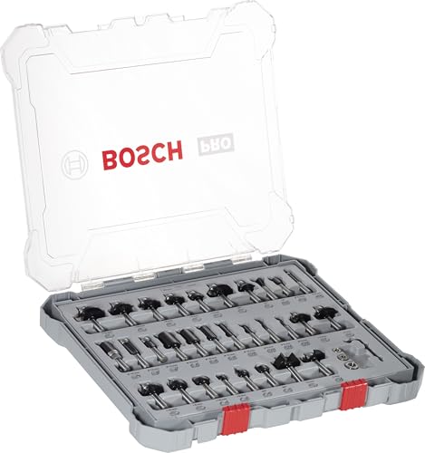 Bosch Professional 30tlg. Fräser Set Mixed (für Holz, Zubehör Oberfräsen mit 8 mm Schaft) von Bosch Professional