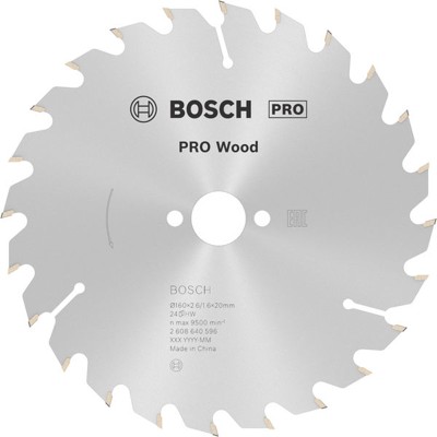 Sägeblatt Optiline Wood für Handkreissägen ø160 x 20/16 x 2,6mm, 24 Zähne von Bosch